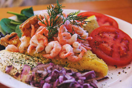 Delicious Shrimps Lunch Food Background