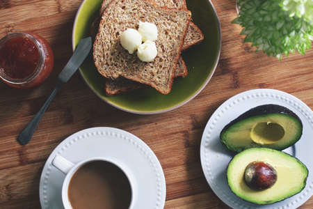 Breakfast Bread and Butter Food Background