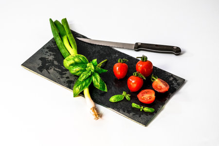 Vegetables on Chopping Boardの写真素材