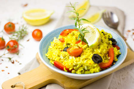 Delicious Spanish Paella Food Background
