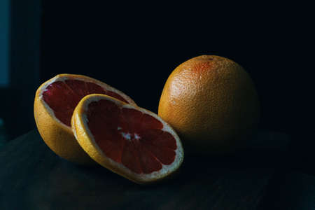 Delicious Grapefruits Food Backgroundの写真素材
