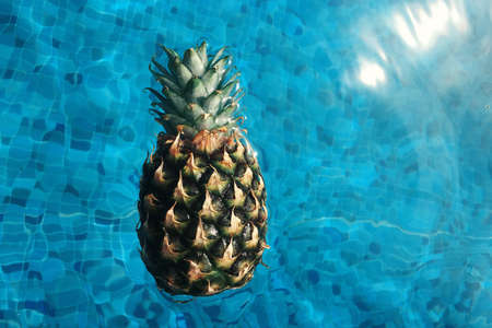 Pineapple in Summer Water Food Backgroundの写真素材