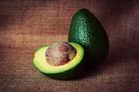 Delicious Avocado Half Food Backgroundの写真素材