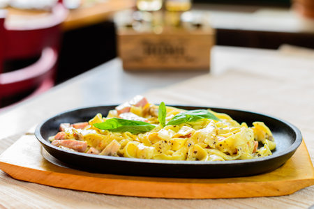 Delicious Pasta Dinner Food Backgroundの写真素材