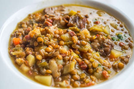 Delicious Lentil Soup Food Backgroundの写真素材