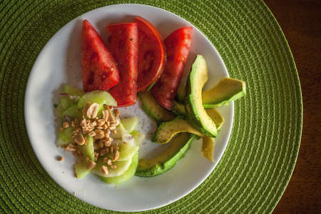 Delicious Avocado Salad Food Backgroundの写真素材