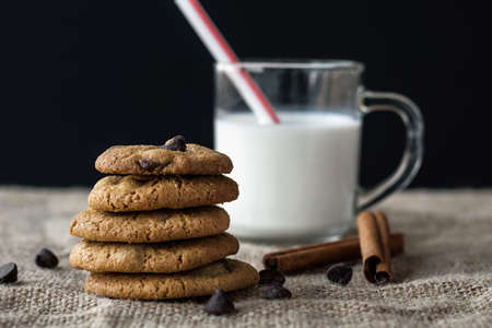 Milk and Cookies Food Background