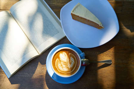 Coffee and Cake Slice Food Backgroundの写真素材