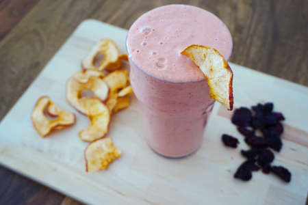 Delicious Pink Smoothies Food Backgroundの写真素材