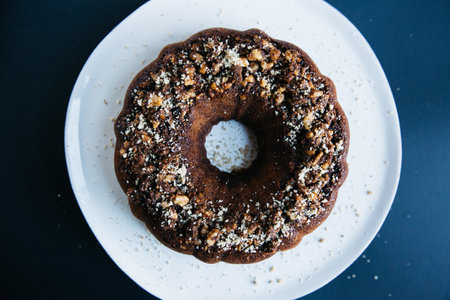 Delicious Chocolate Donut Food Backgroundの写真素材