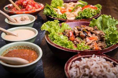 Mexican style chicken fajitasの写真素材