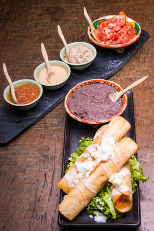 Burritos with dipsの写真素材