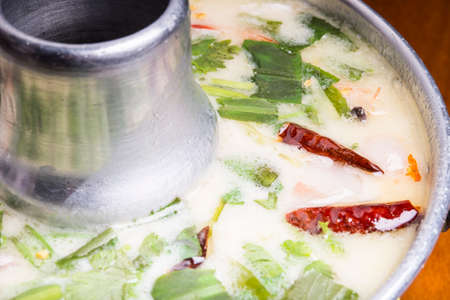 Thai style coconut spicey soupの写真素材
