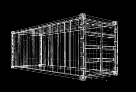 Ship Container Wire Frameの写真素材