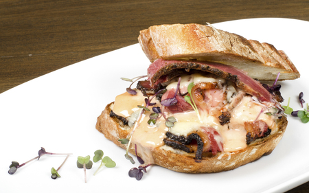 Homemade Reuben Sandwich with Corned Beef and Sauerkrautの写真素材