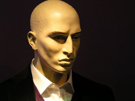 Mannequin man smart looking grumpyの写真素材