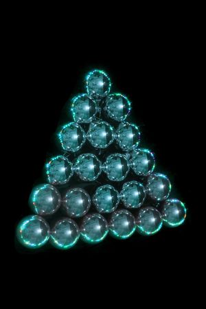 blue xmas tree on the black background
