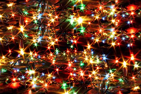 xmass color ligts on the black backgroundの写真素材