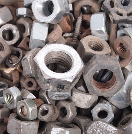 very old technological background from the nutsの写真素材