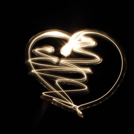 light is moving the dark - abstract heart