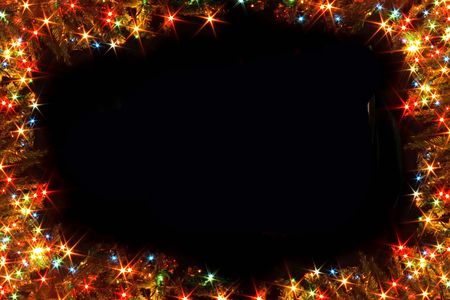 xmas background from the lights on the black backgroundの写真素材