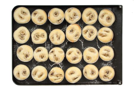 sweet deserts on the white (black) backgroundの写真素材