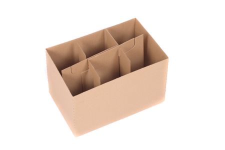  empty box for six bottles on the white backgroundの写真素材