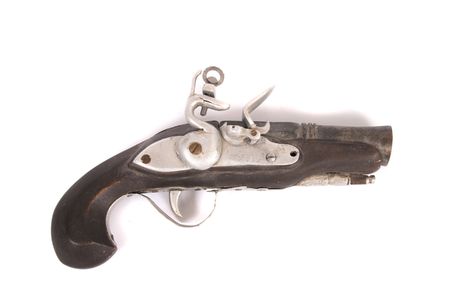 model of old gun on the white backgroundの写真素材