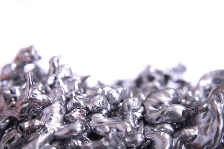 shiny metal texture on the white background の写真素材