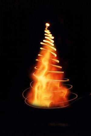 xmas tree (lights) on the black background