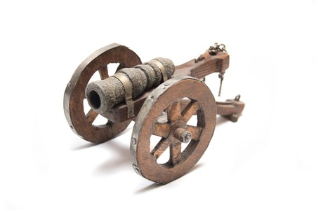 model of olda cannon on the white background の写真素材