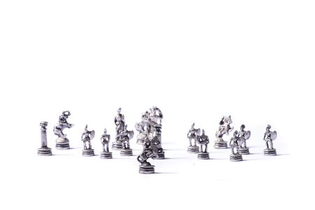 very nice chess figures on the white backgroundの写真素材