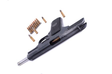 9mm weapon isolated on the white backgroundの写真素材