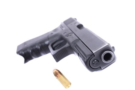 9mm weapon isolated on the white backgroundの写真素材
