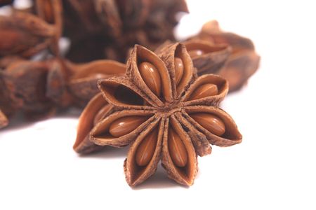 anise star isolated on the white background の写真素材