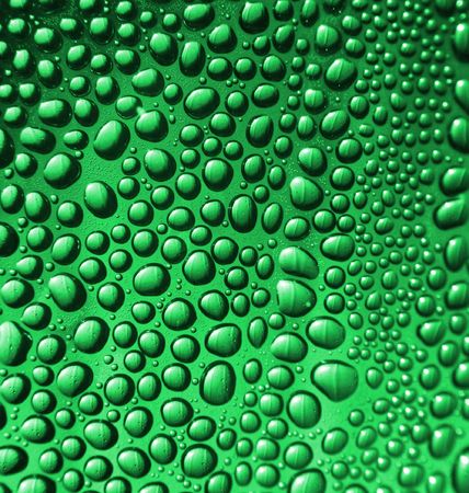 very nice and green water drops textureの写真素材