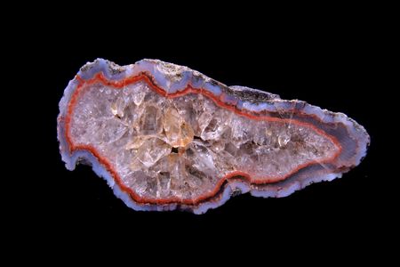 nice color agate isolated on the black backgroundの写真素材
