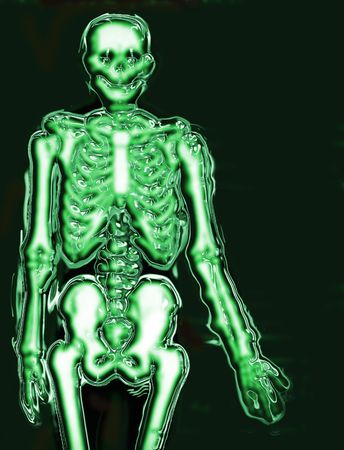 man and xray on the black backgroundの写真素材