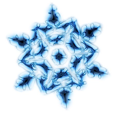nice blue snow flake isoletad on the white backgroundの写真素材