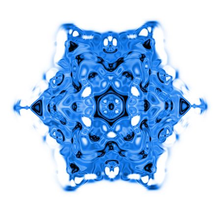 nice blue snow flake isoletad on the white backgroundの写真素材