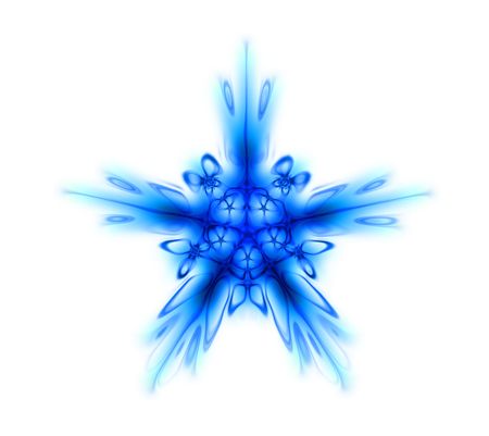 blue snow star generated by the computer の写真素材
