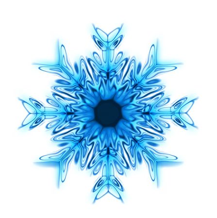 blue snow star generated by the computer の写真素材