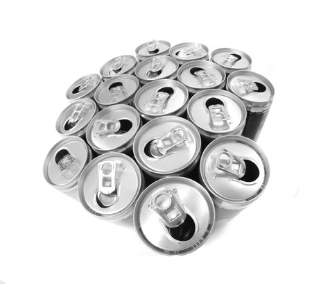 empty cans isolated on the white background