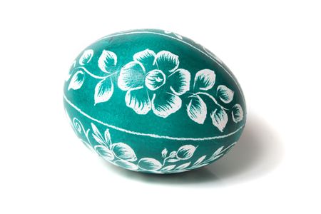 typical easter egg isolated on the white backgroundの写真素材