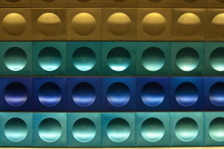 Prague subway background made from rectangles and circlesの写真素材