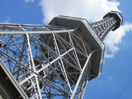 Petrin tower in the center of Prague の写真素材