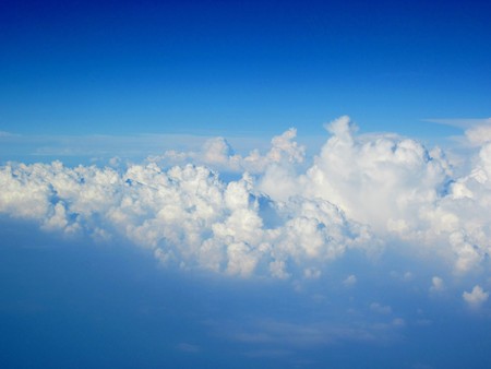 nice white clouds on the blue sky の写真素材