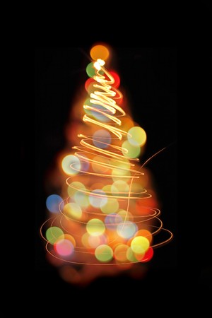 very nice christmas tree from the lights の写真素材