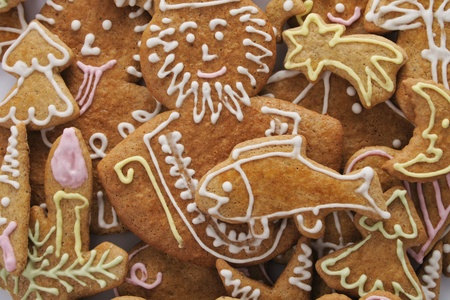traditional christmas handmade cookies from czech republicの写真素材