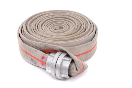 fire fighter hose isolated on the white backgroundの写真素材